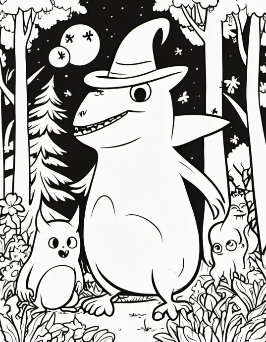 Spooky Forest Monster Coloring Adventure