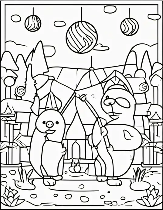 Colorful Forest Fox Picnic Scene for Kids