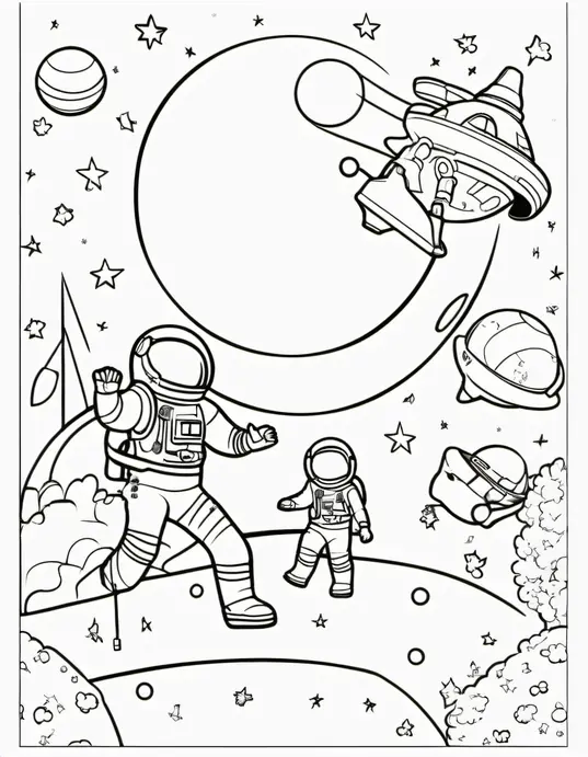 Color and Explore: Space Astronaut Playground