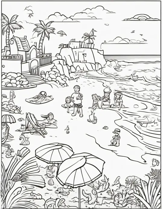 Sunny Seaside Coloring Adventure