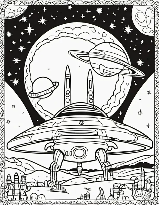 Moon Coloring Adventure: Alien Friends & Spaceships