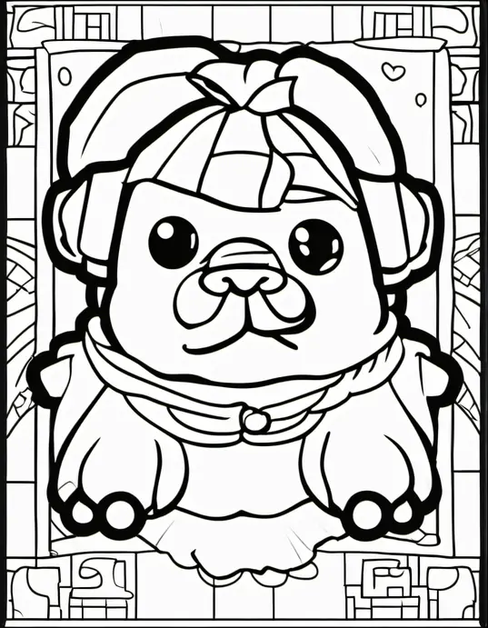 Coloring Peaceful Heart Forest Scene for Kids