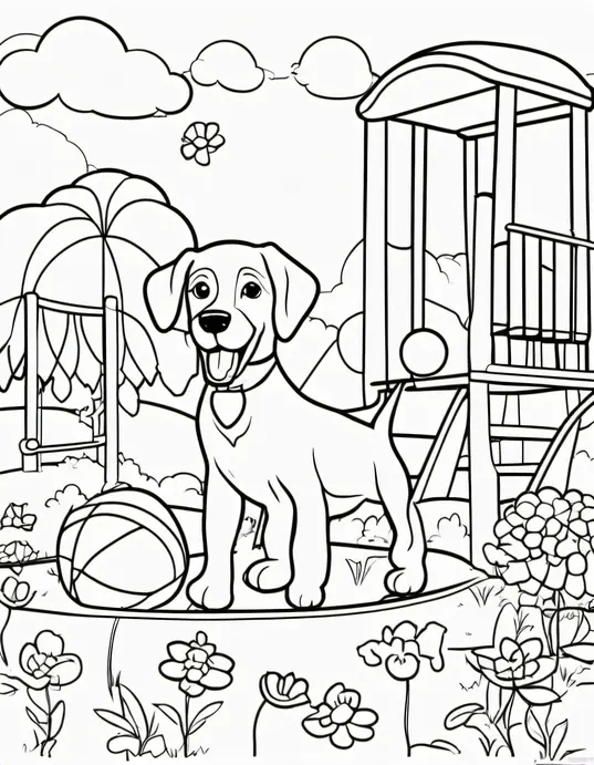 Color Happy Puppy Playground Day!
