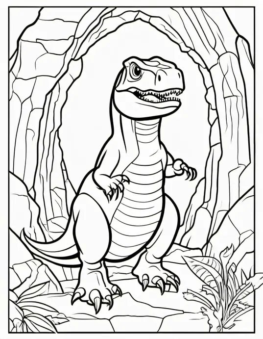 T-Rex Coloring Cave Adventure