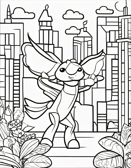 Enchanting Unicorn Forest Coloring Scene