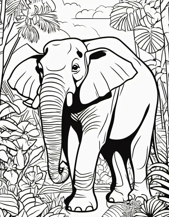 Colorful Jungle Babies: Elephant, Tiger, and Monkey Scene