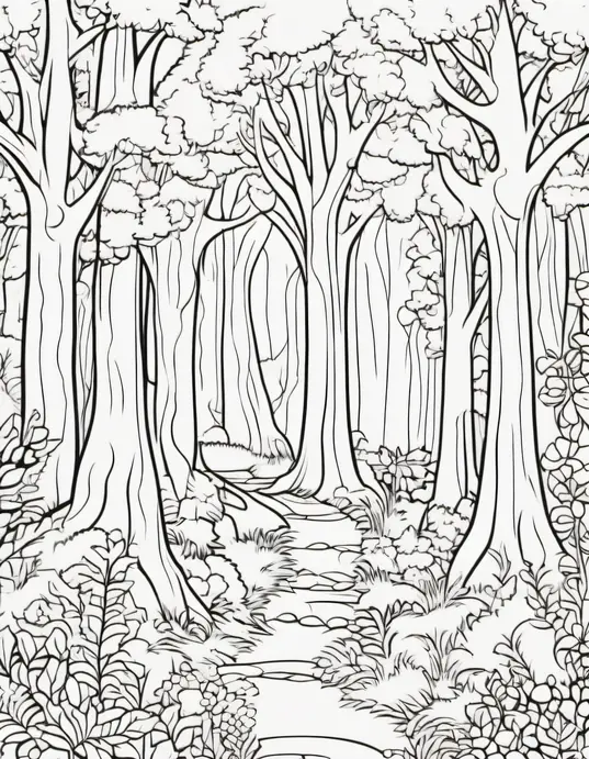 Enchanting Forest Fairy Coloring Scene