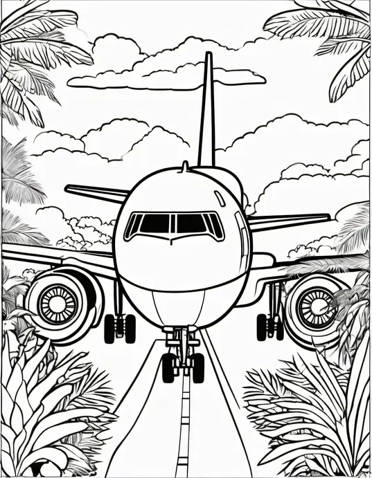 Color and Fly: Jungle Airliner Takeoff