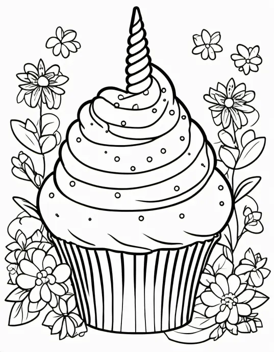 Colorful Unicorn Cupcake Garden for Kids