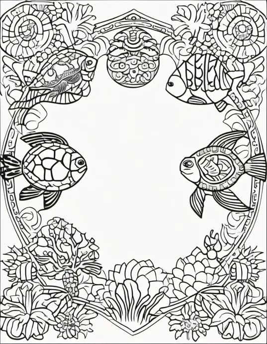 Colorful Ocean Mandala for Kids to Explore