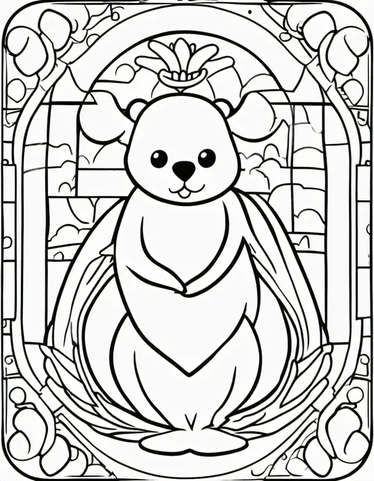 Heart Shaped Creature Coloring Page for Valentine's Day