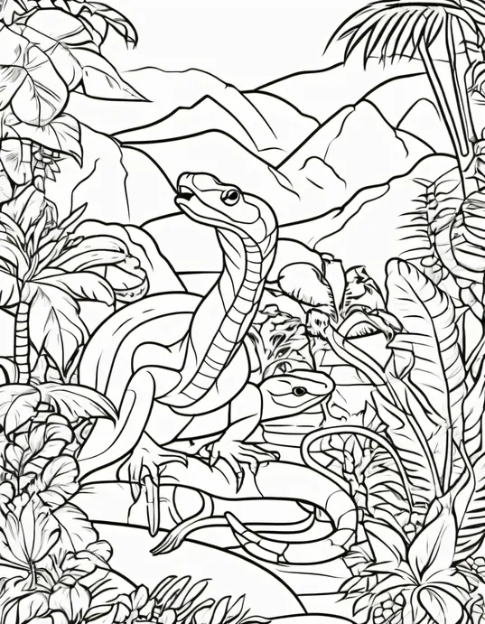 Colorful Rainforest Snake Adventure Scene