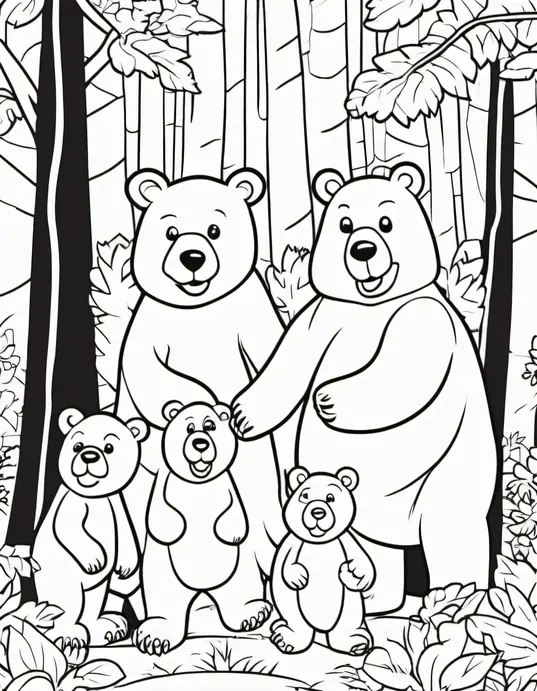 Colorful Forest Bear Friends