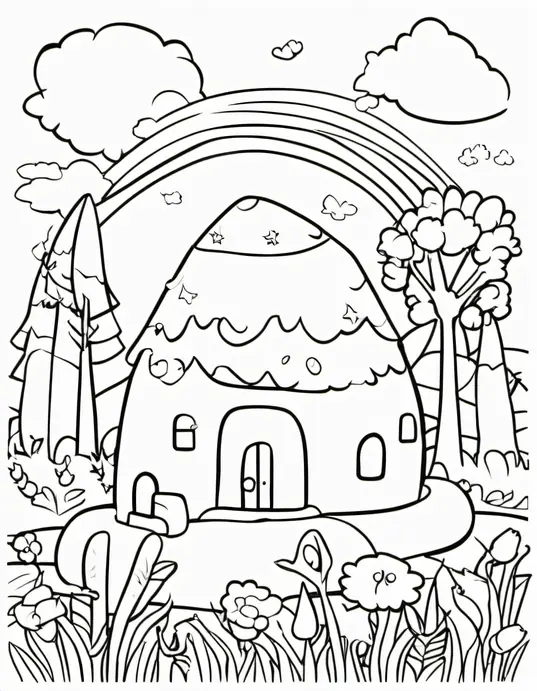 Enchanted Forest Coloring Page for Kids