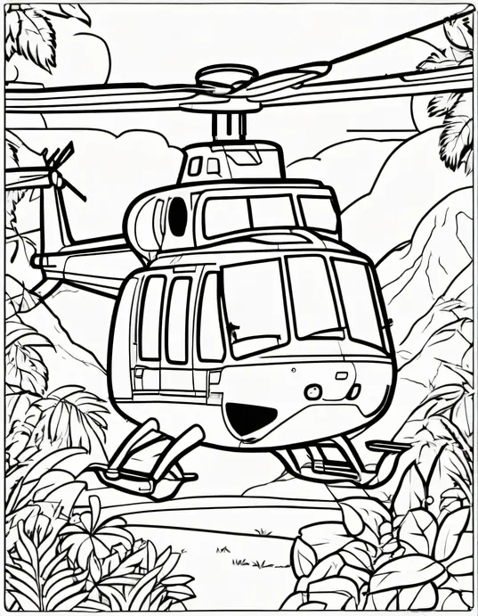 Color and Explore: Jungle Helicopter Rescue Mission