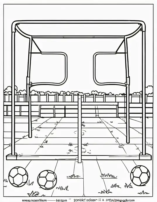 Color and Play Soccer Goal Scene for Kids