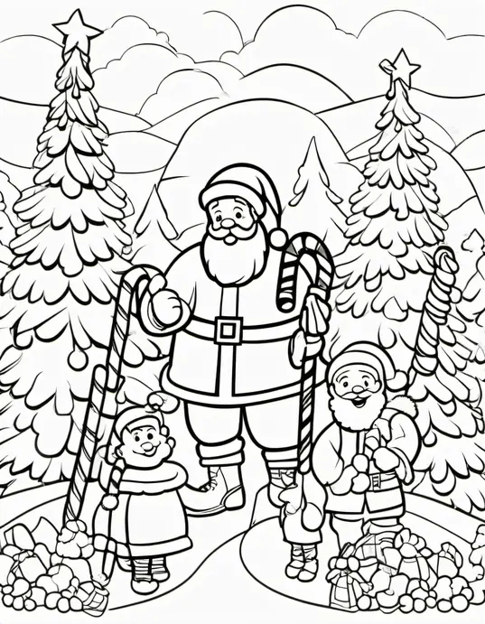 Santa's Candy Cane Coloring Adventure
