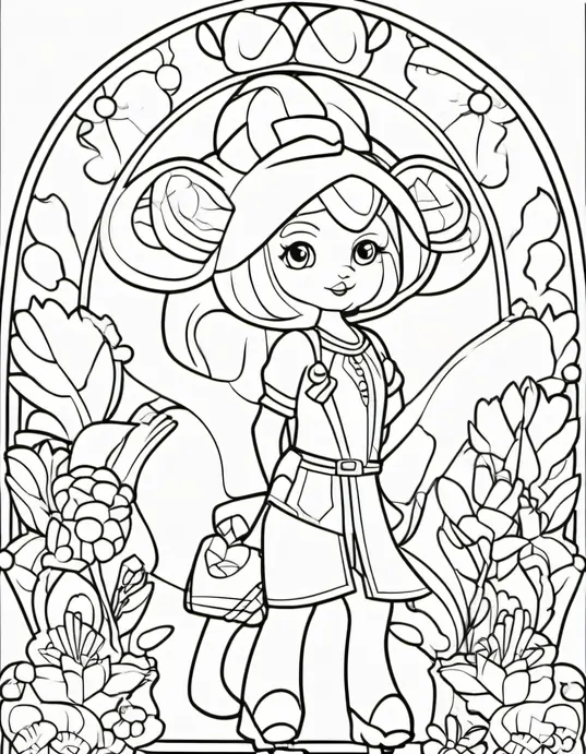 Enchanting Rainbow Unicorn Garden Coloring Page