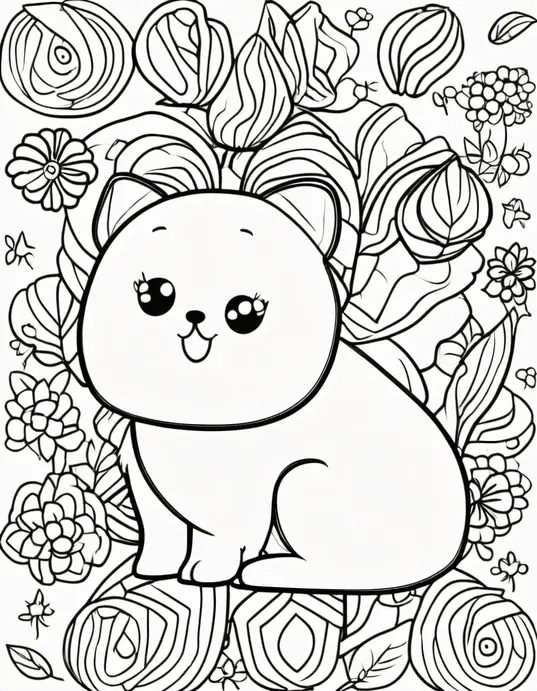 Coloring: Happy Butterflies in a Sunflower Meadow