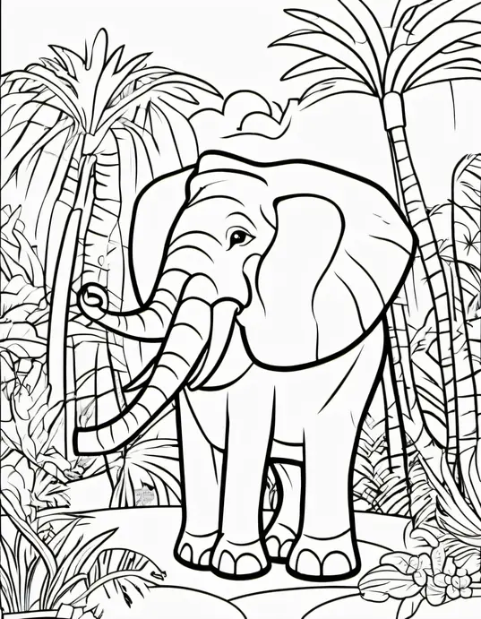Color Jungle Elephant and Toucan Friends