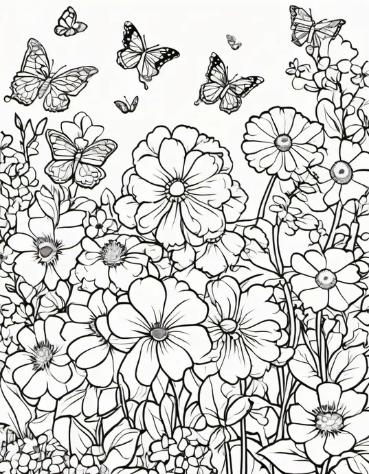 Coloring Butterflies in Blossoming Garden