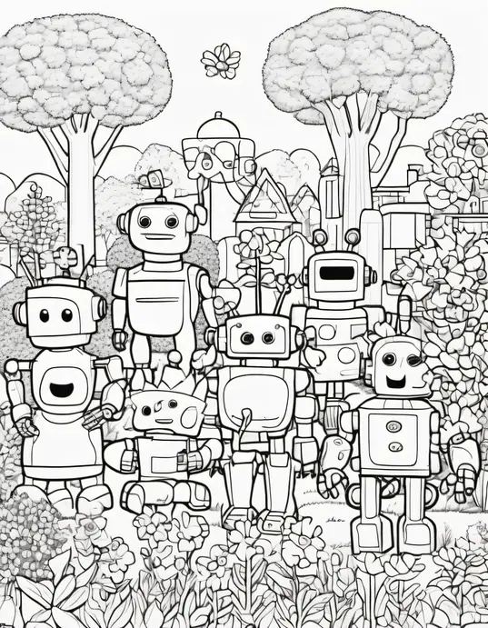 Color and Explore: Robot Garden Playtime