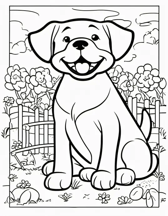 Colorful Puppy Playground Scene for Kids