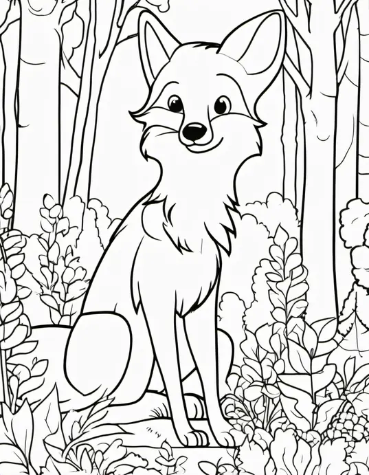 Colorful Forest Fox Scene for Kids
