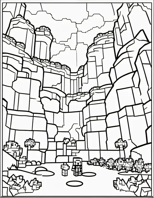 Minecraft Caves Coloring Page for Adventurous Kids