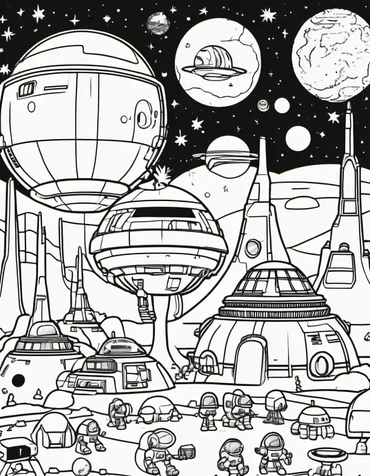 Moonbase Coloring Adventure for Little Astronauts