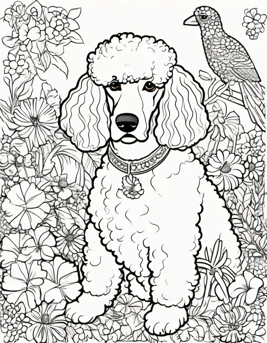 Color and Play: Exotic Poodle Garden Party