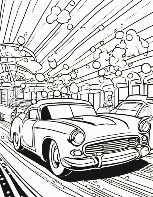 Color and Race Through Sunny Car Wash Adventure