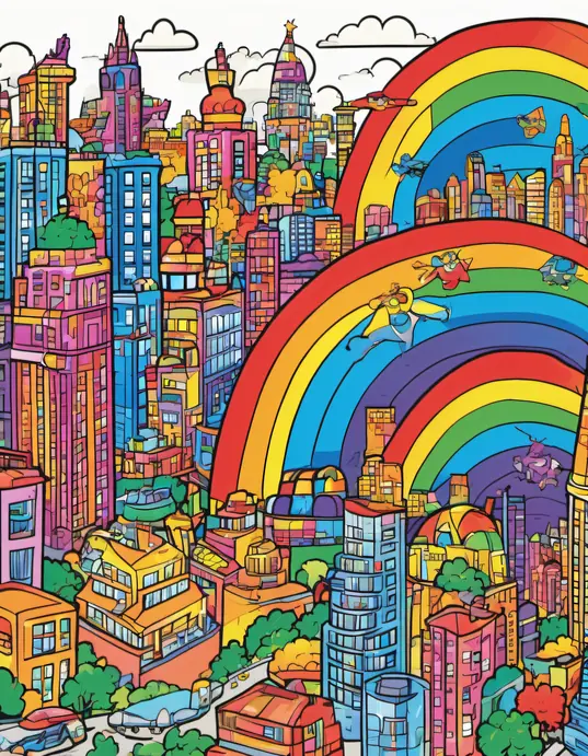 Color Superheroes Saving a Rainbow City