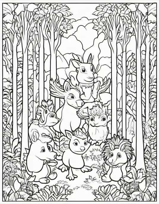 Enchanting Forest Creature Coloring Page