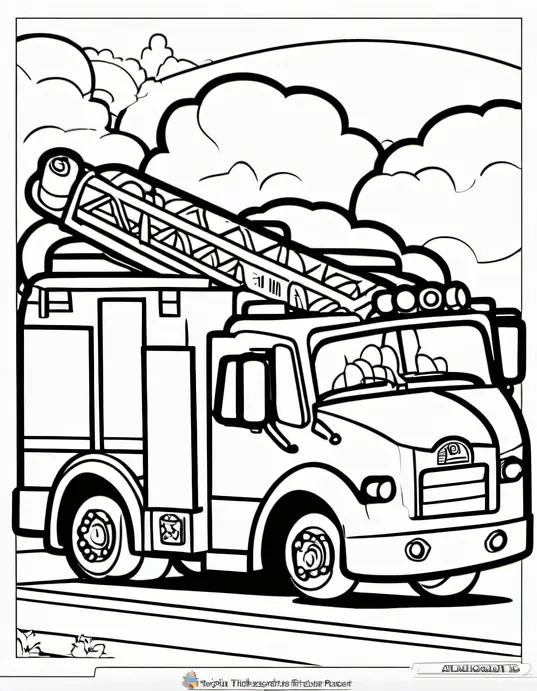 Fire Truck Coloring Page: Save the Day Adventure!
