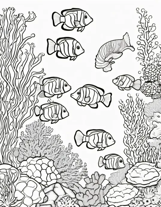 Underwater Coral Reef Coloring Adventure
