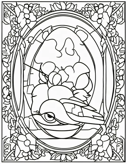 Butterfly Garden Coloring Scene for Kids