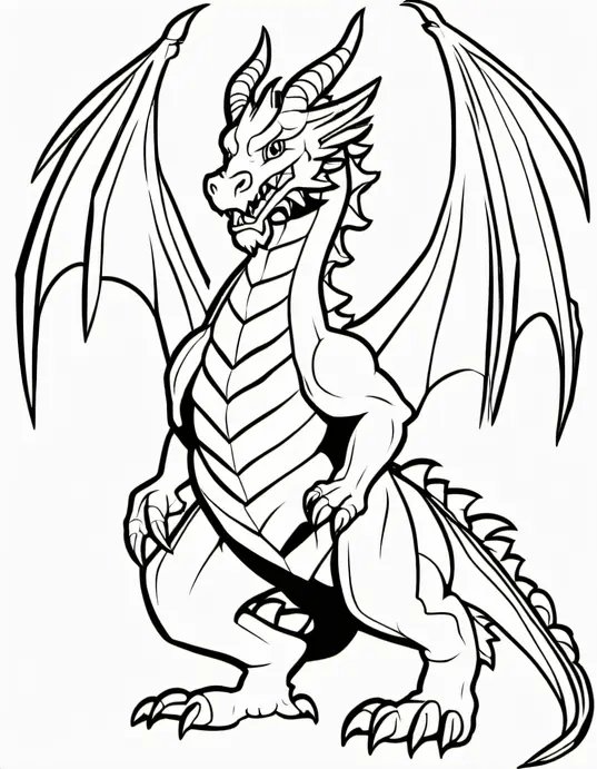 Anime-Style Dragon Coloring Page for Kids