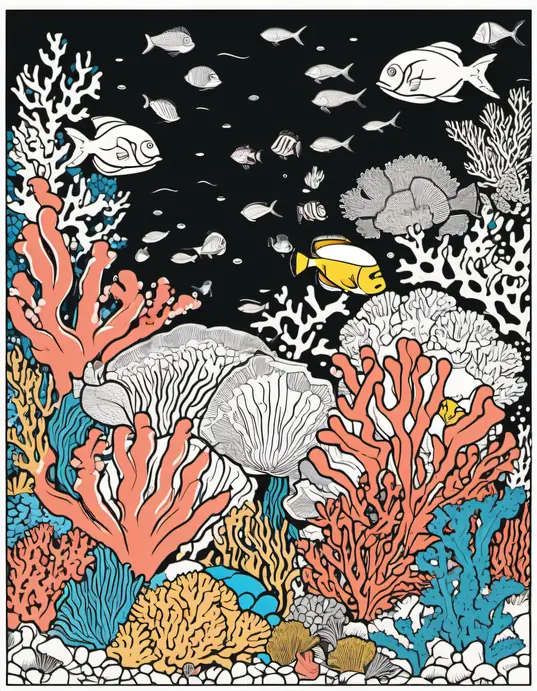 Explore Coral Reef Coloring Page Delight