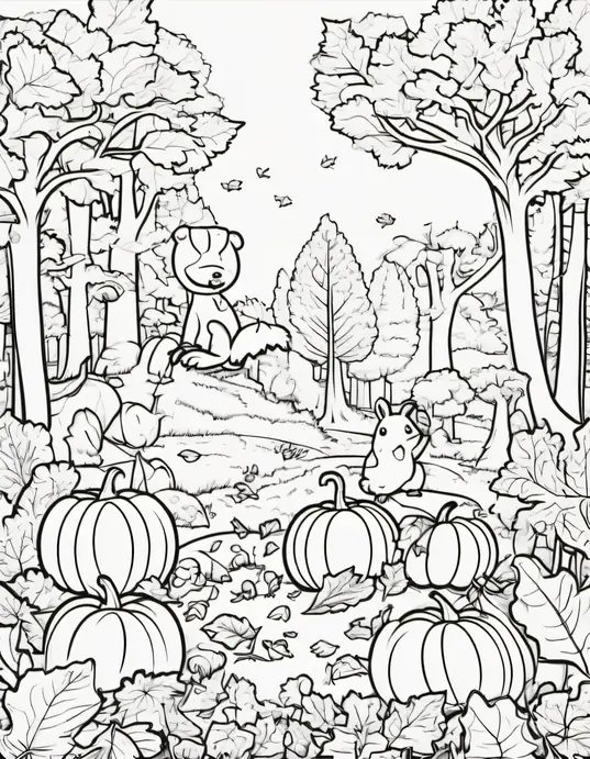 Autumn Forest Animal Coloring Adventure