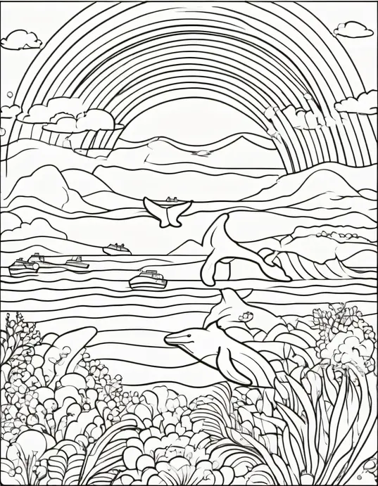 Color Whale Migration Under a Rainbow