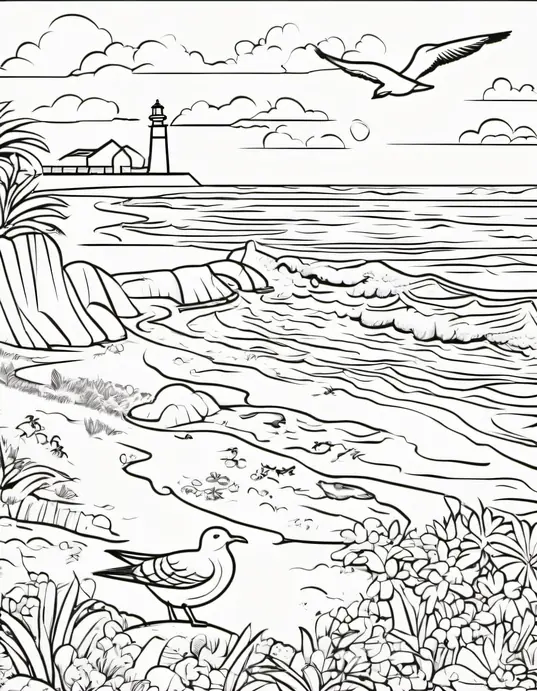 Sunny Beach Coloring Adventure