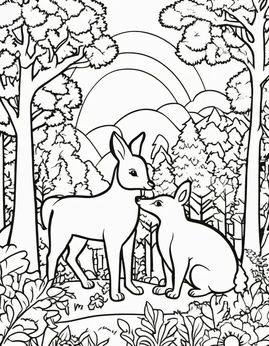 Sunny Forest Tree Coloring Adventure