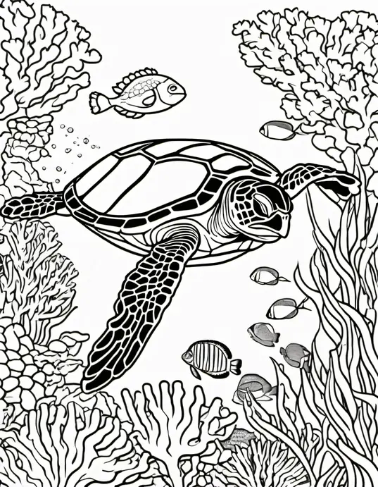 Turtles Underwater Coloring Adventure
