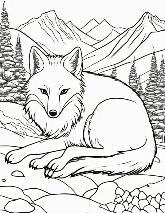 Colorful Arctic Fox Den Adventure