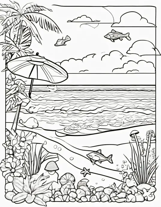 Sunny Seaside Coloring Adventure