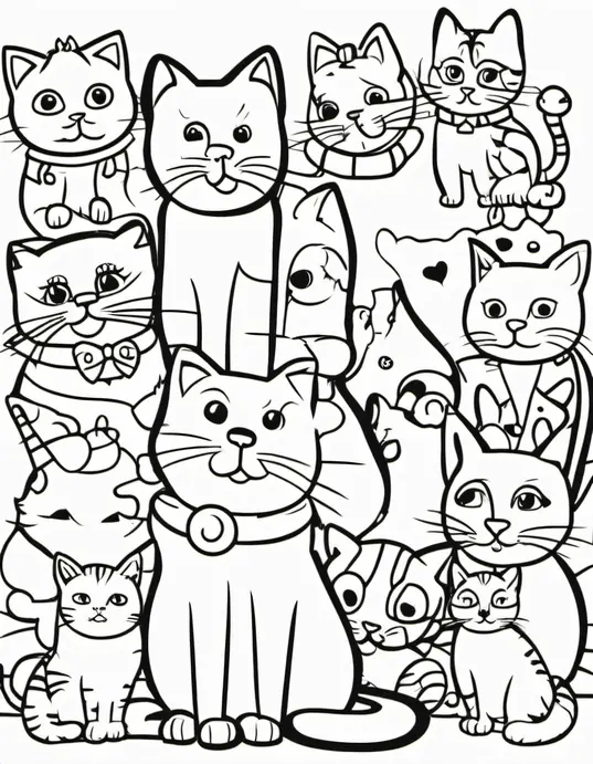 Colorful Cats Playtime Scene for Kids