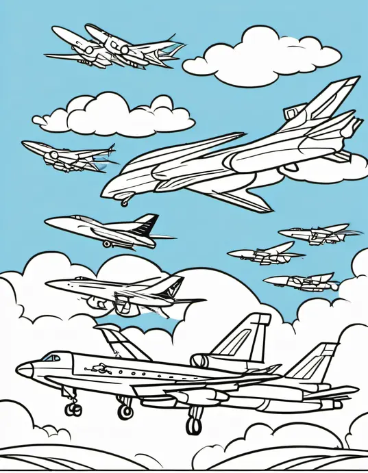 Color and Fly: Jet Planes in Bright Skies