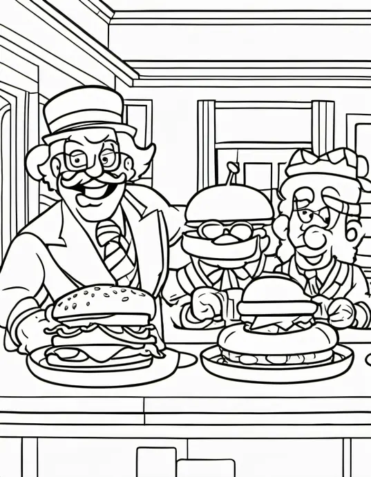 Color Happy McDonaldland Characters Meal Time