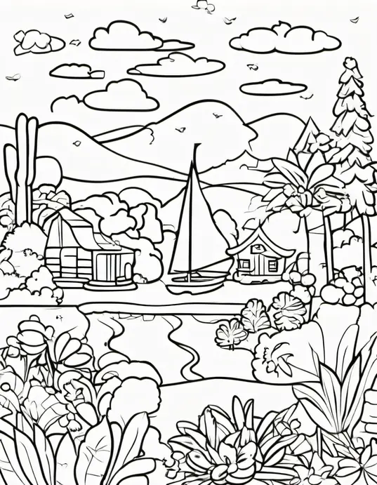 Colorful Parrot Jungle Adventure Scene